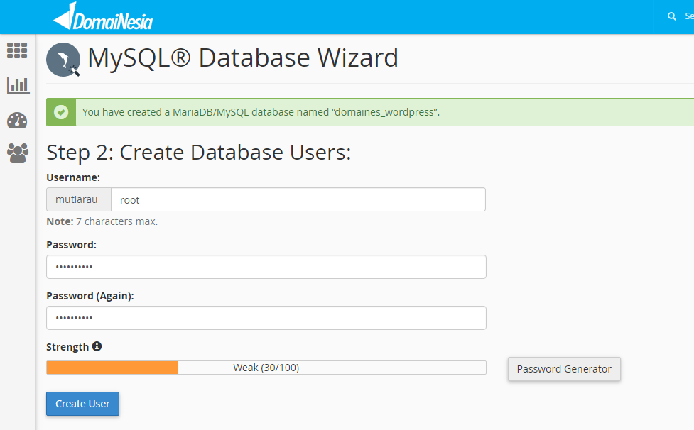cara membuat database MySQL