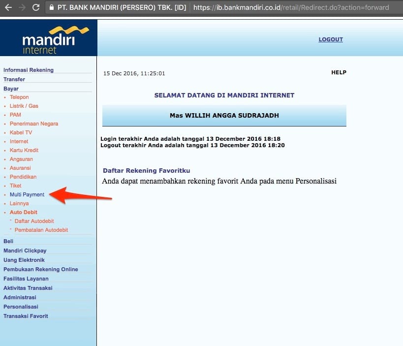 virtual account bank mandiri