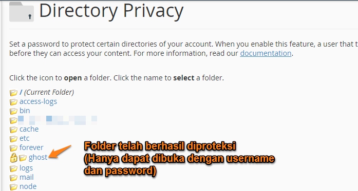 cara melindungi folder hosting dengan password di cPanel