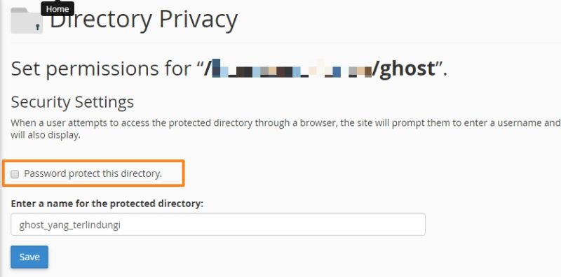 how to password protect the hosting folder in cPanel