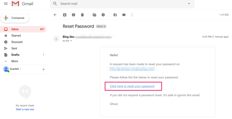 cara reset password ghost