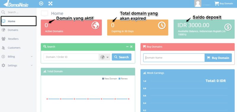 cara mengelola kontrol panel reseller domain