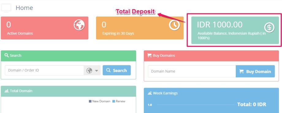 Deposit Domain TLD Berhasil DItambahkan