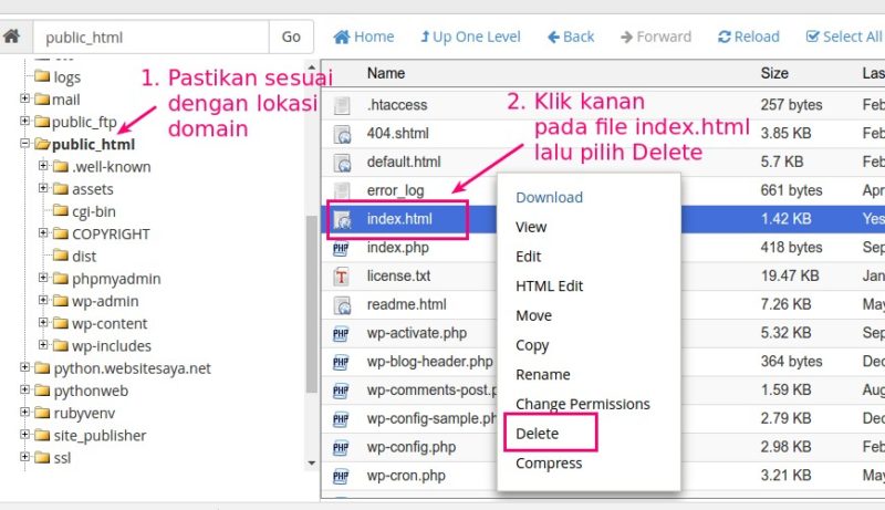 menghapus template site publisher