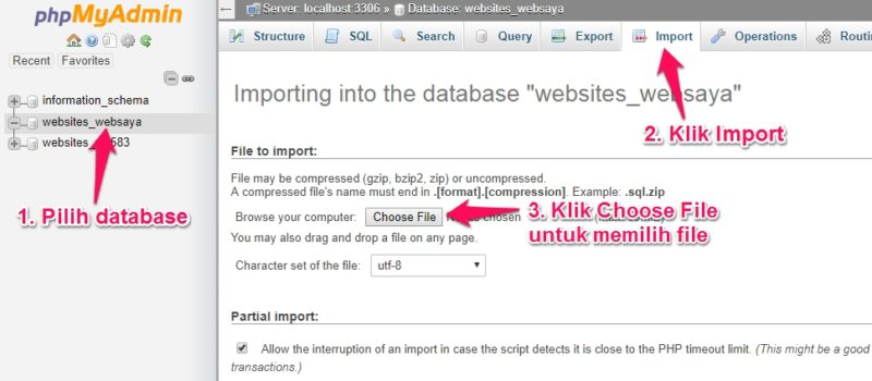 Cara Import Database MySQL