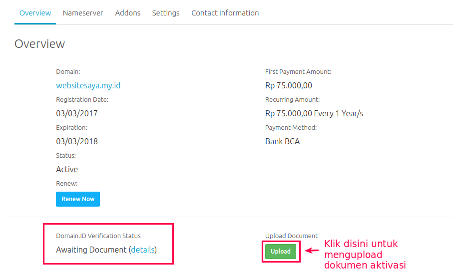 syarat domain id