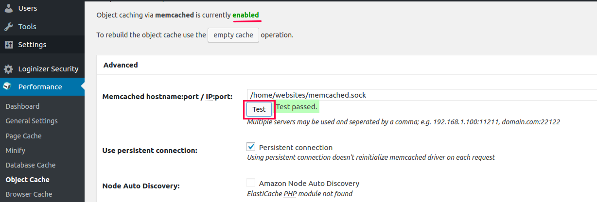 memcached activation