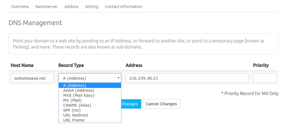 Cara setting DNS tetapi domain dan hosting beda