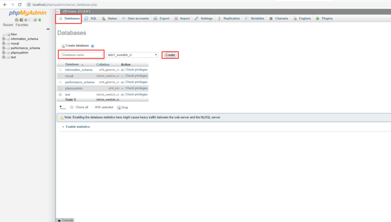 Cara membuat database MySQL localhost phpmyadmin - XAMPP