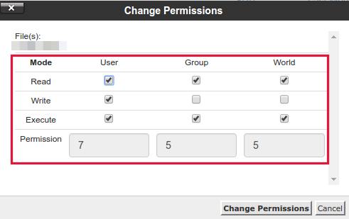 cara mengubah file permission di hosting