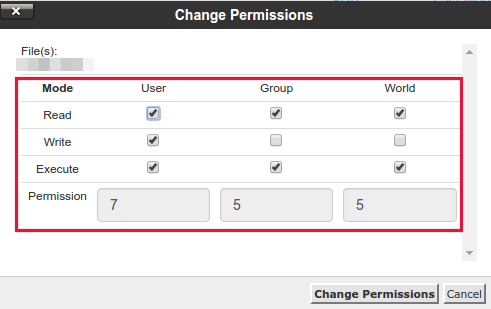 how to change file permissions on hosting