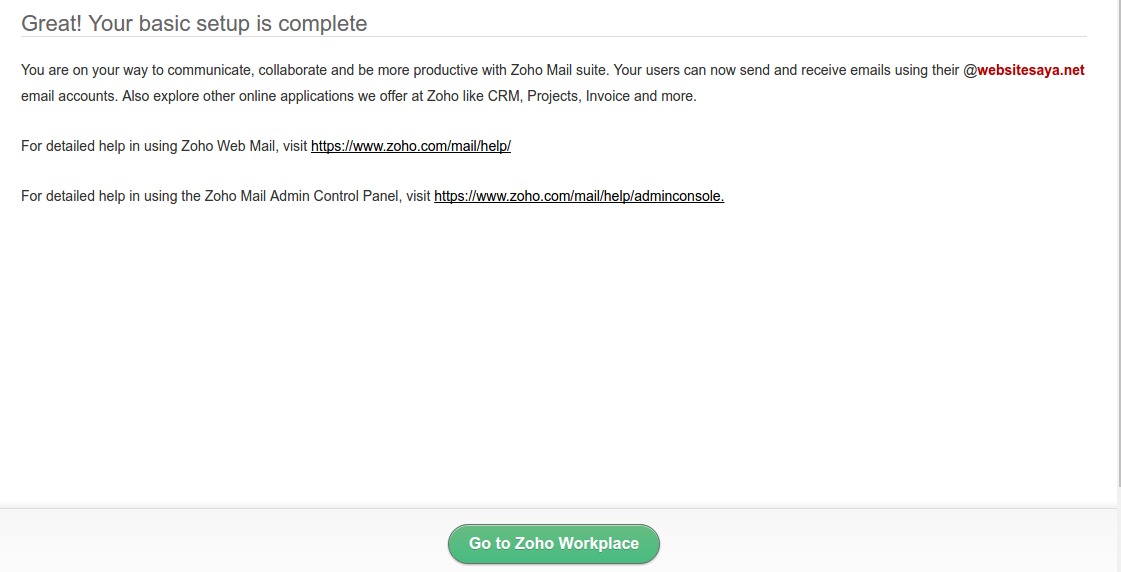 cara setting email zoho