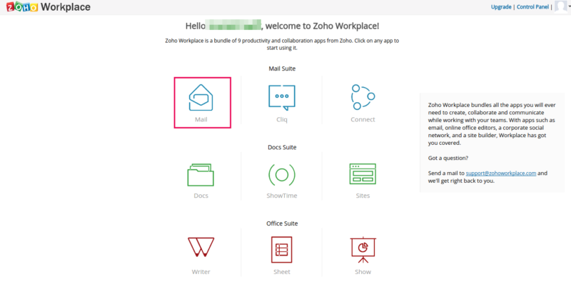 cara setting email zoho