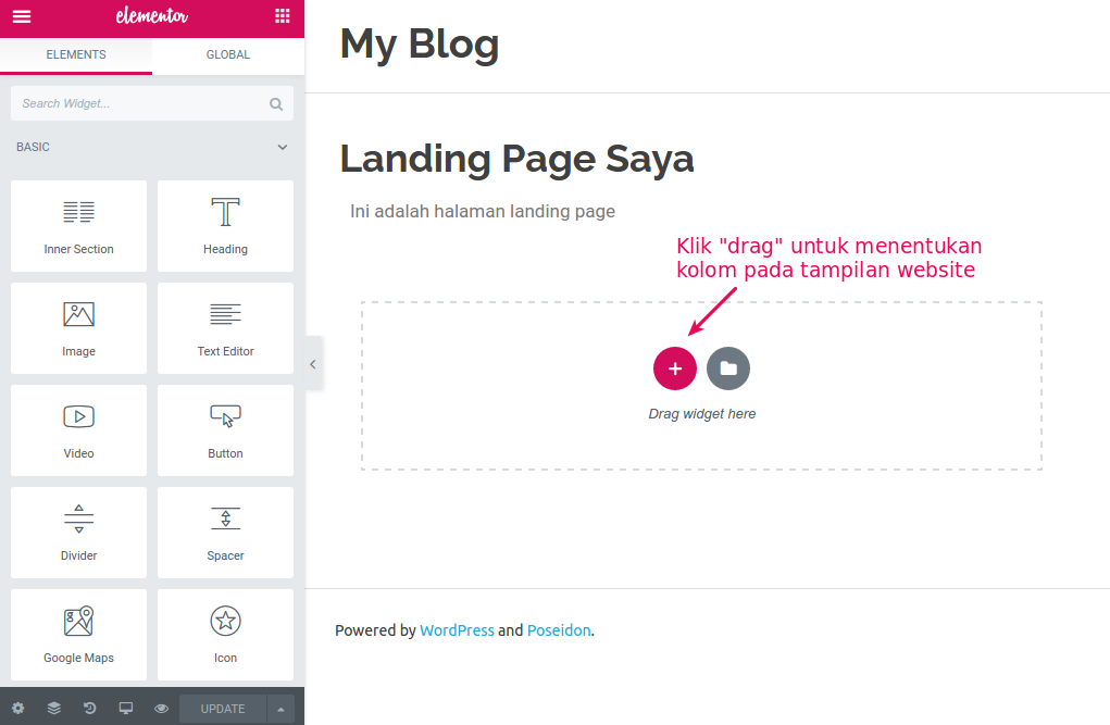 cara membuat landing page dengan elementor