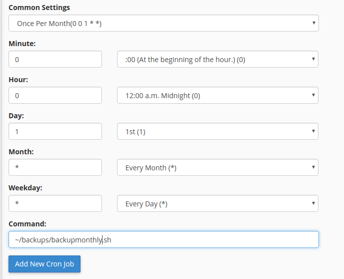 how to backup daily with cronjob