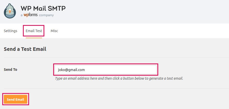 Wp mail smtp. Код авторизации SMTP gmail. "Send a Test email".