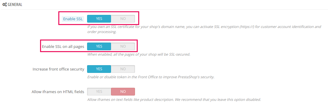 cara mengaktifkan SSL di Prestashop