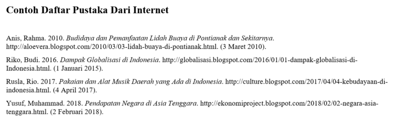 contoh daftar pustaka contoh daftar pustaka