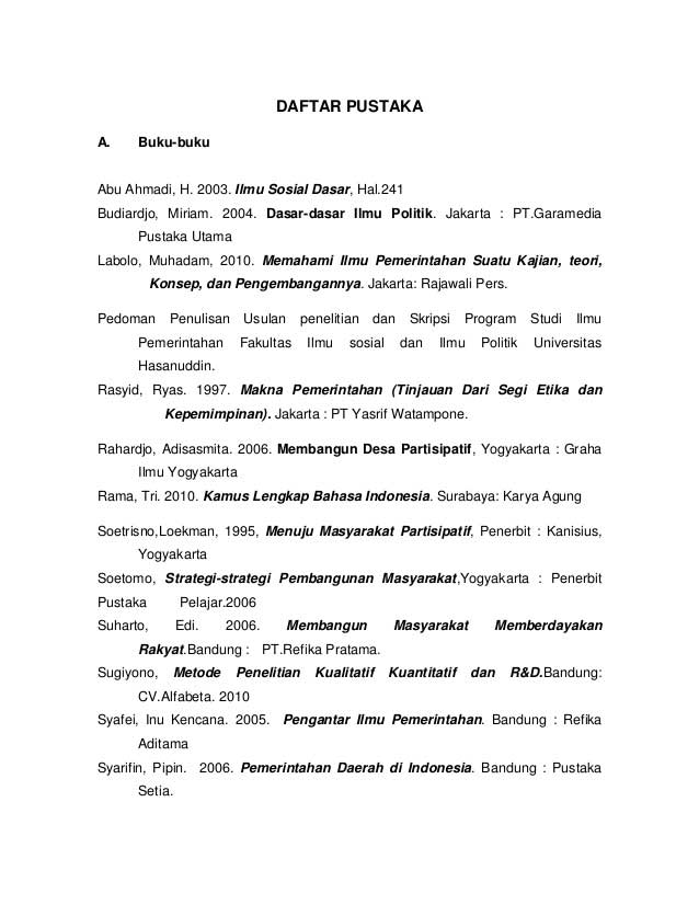 Contoh Daftar Pustaka Dari Jurnal Skripsi