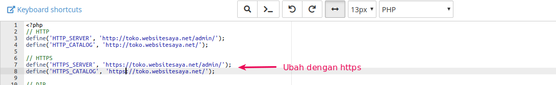 cara mengarahkan HTTP ke HTTPS di OpenCart 