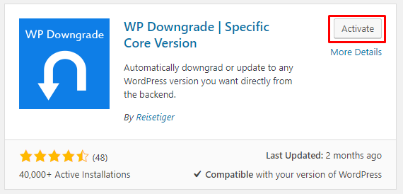 cara downgrade wordpress ke versi sebelumnya 