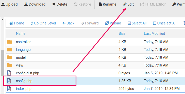 cara reset password OpenCart