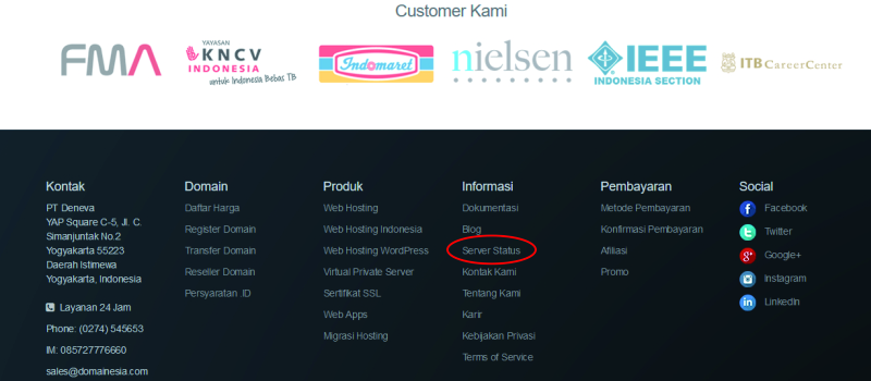 Cara Cek Status Server Domainesia