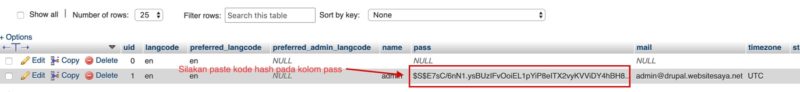 cara reset password drupal