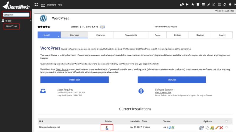 cara login admin WordPress