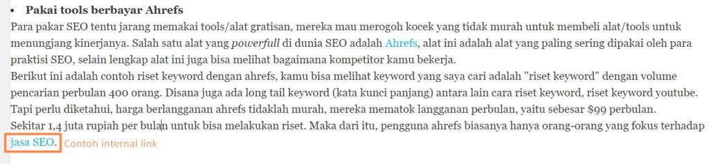 contoh internal link