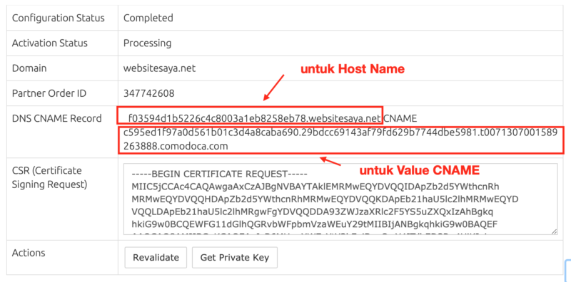 Cara validasi SSL melalui DNS Record