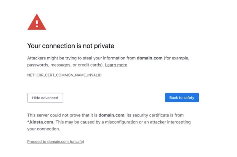 your connection is not private