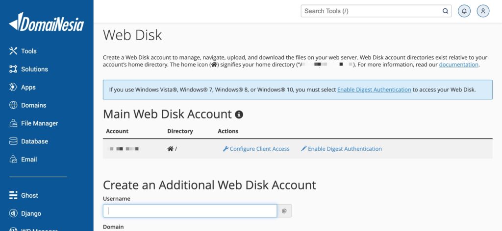 web disk cpanel