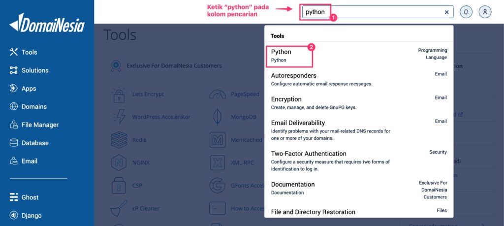 install python di hosting