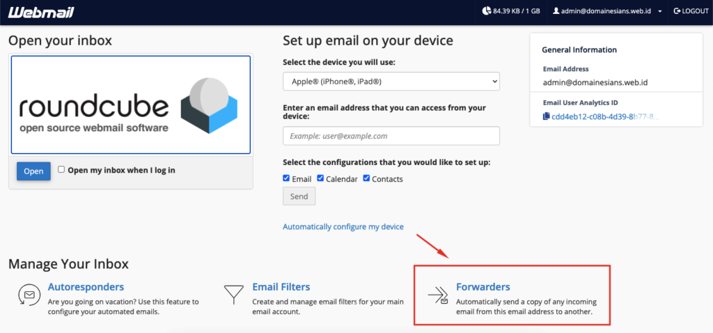 Panduan Setting Email Forwarding 5 forwarding
