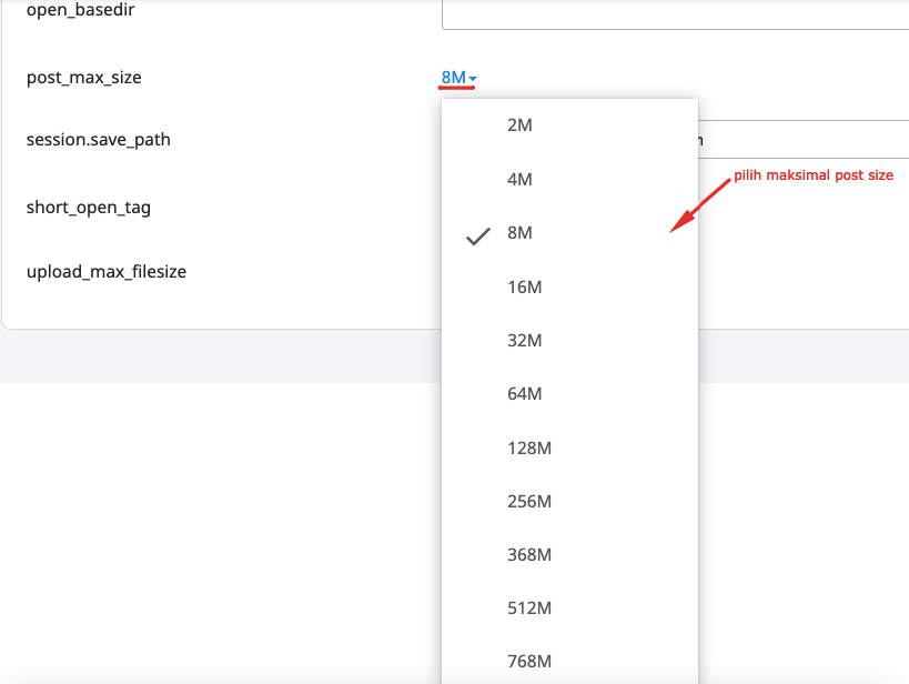 Panduan Mengatur Ukuran Upload File di cPanel 7 ukuran upload file