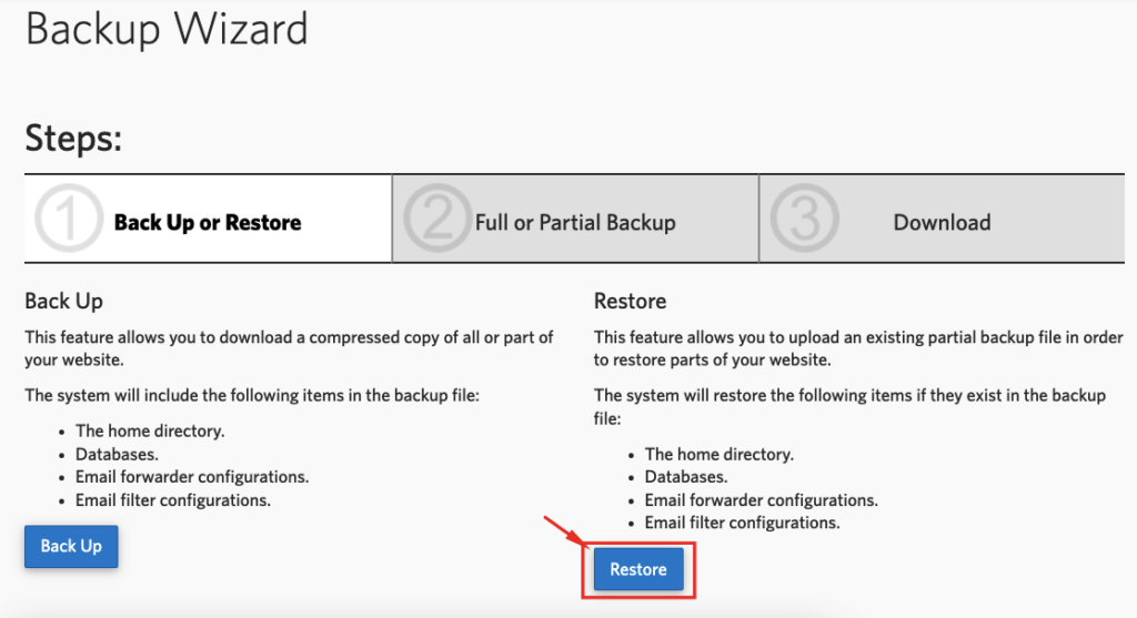 Panduan Restore Website Melalui cPanel 4 restore website