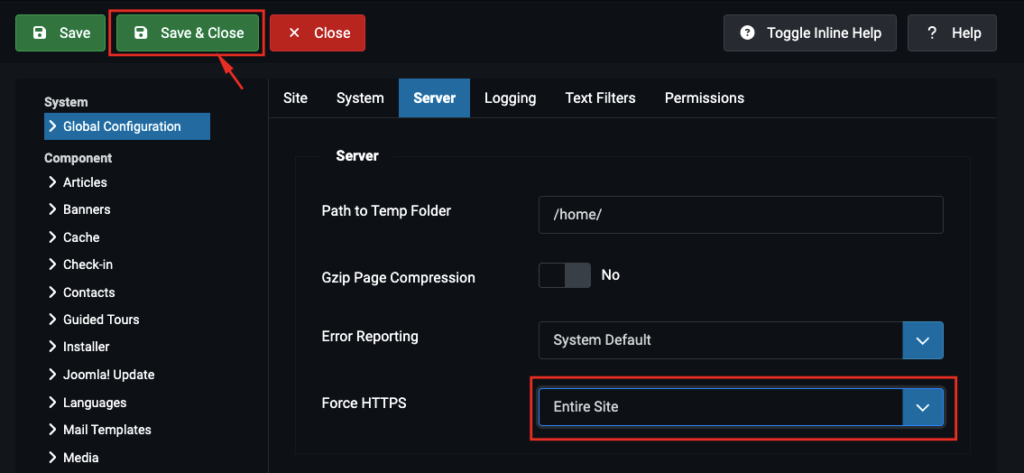 Panduan Setting SSL di Joomla 6 setting ssl di joomla