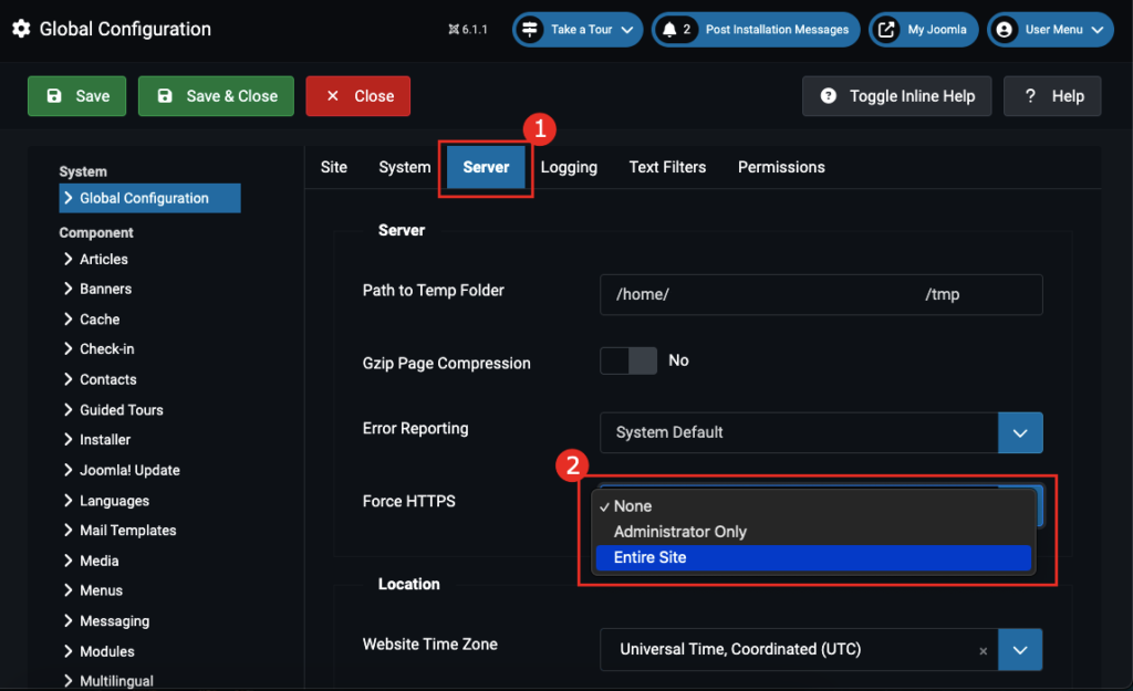 Panduan Setting SSL di Joomla 5 setting ssl di joomla