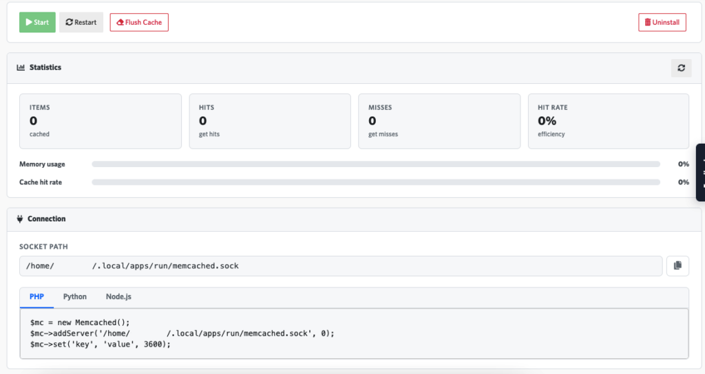 Panduan Memcached 5 aktivasi memcached