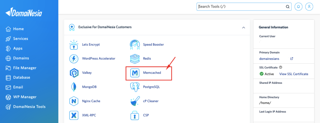 Panduan Memcached 3 aktivasi memcached