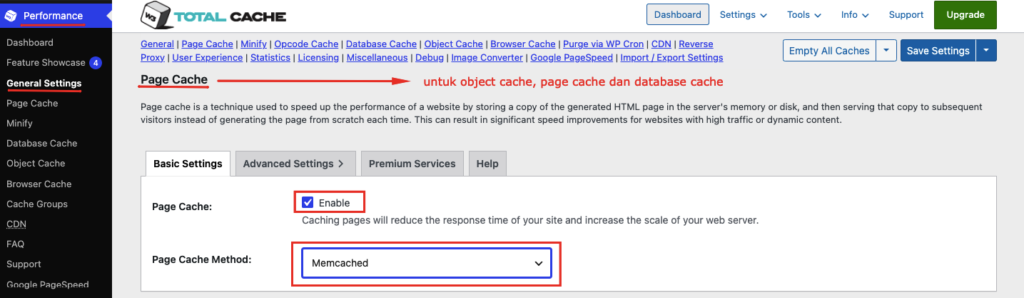 Panduan Memcached 8 aktivasi memcached