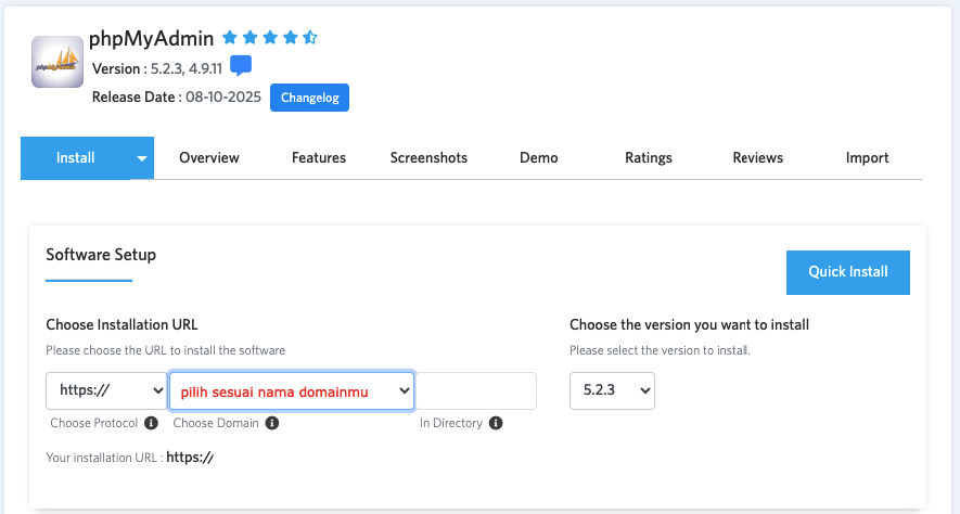 Cara Install PhpMyAdmin Melalui Softaculous 7 Cara install phpMyAdmin melalui Softaculous