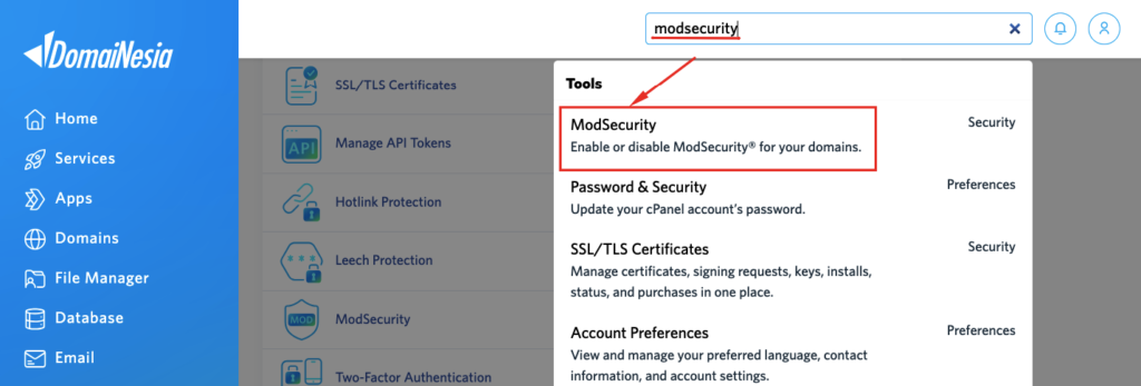 Cara Menggunakan ModSecurity di cPanel Hosting 3 Cara Menggunakan ModSecurity