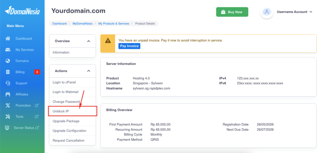 Cara Unblock IP Address di MyDomaiNesia 4 Cara unblock IP Address