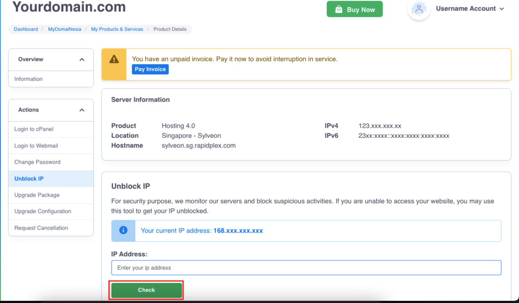 Cara Unblock IP Address di MyDomaiNesia 5 Cara unblock IP Address