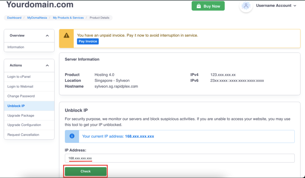 Cara Unblock IP Address di MyDomaiNesia 8 Cara unblock IP Address