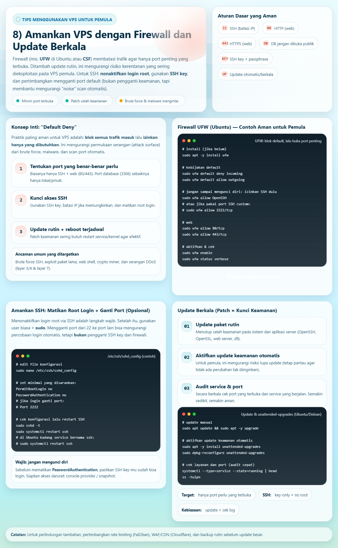 10 Tips Menggunakan VPS Untuk Pemula 9 Amankan VPS dengan Firewall dan Update Berkala