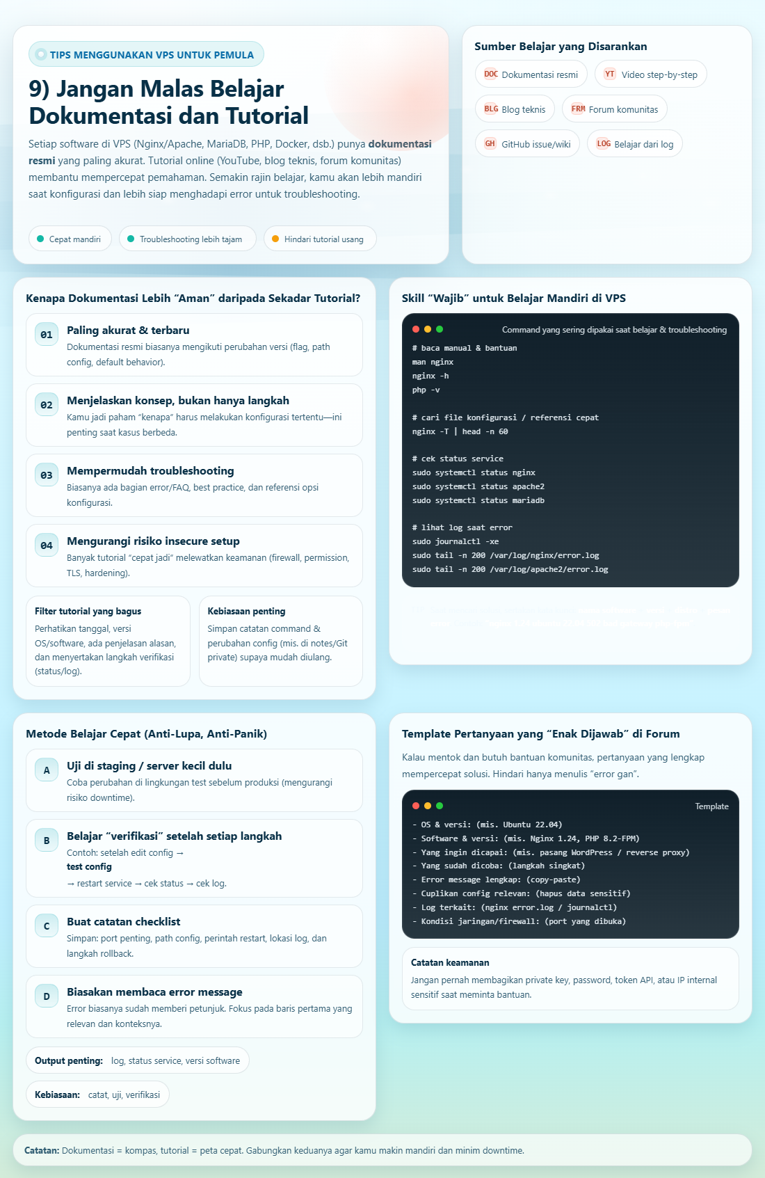 10 Tips Menggunakan VPS Untuk Pemula 10 Belajar Dokumentasi dan Tutorial