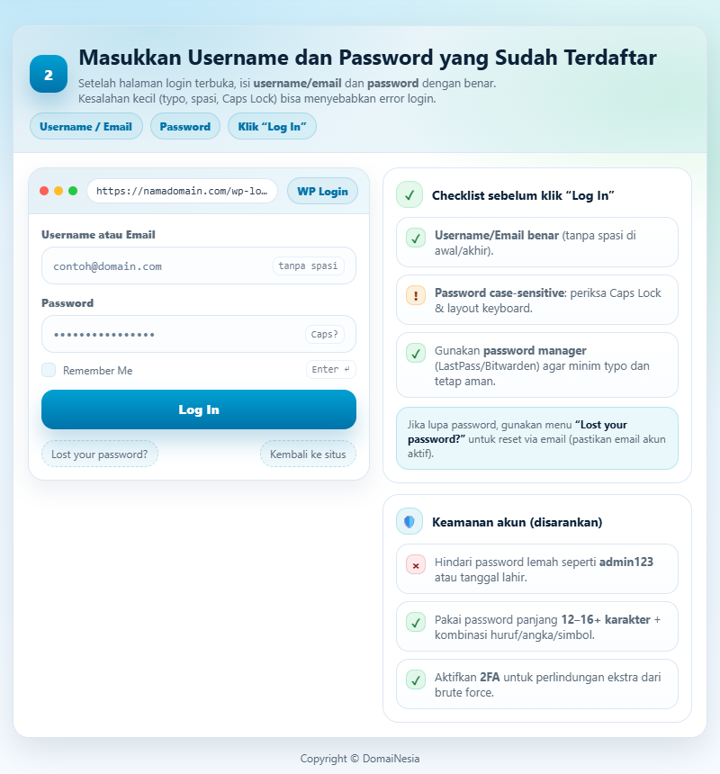 Cara WordPress Login dengan Cepat dan Mudah 3 WordPress Login